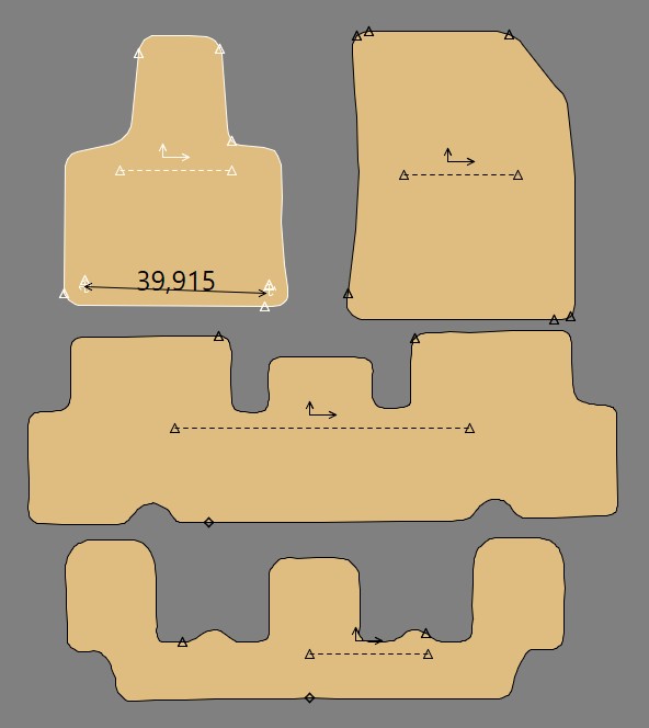 Gabarit CITROEN C4 PICASSO II - entraxe 2 fixations 40 cm