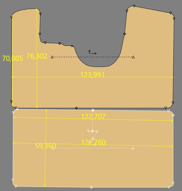 Gabarit CITROEN DS 20 à 23 AVEC PASSAGE CEINTURE - tapis avant en 1 partie - tapis arrière 122X59cm
