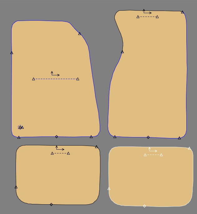 Gabarit FORD MUSTANG IV - 1 fixation tapis conducteur