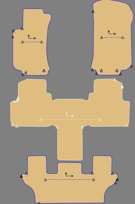 Gabarit MERCEDES CLASSE R LONG - 6 places sans acc