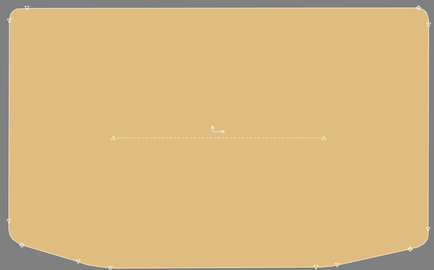 Gabarit de coffrePEUGEOT 106 GTI et RALLYE - Phase 2 avec encoches sur tapis