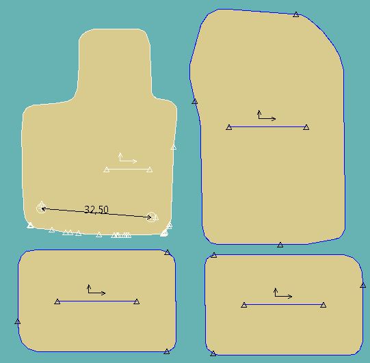 Gabarit RENAULT TWINGO II - Phase 1 - Entraxe fixation 32.5cm