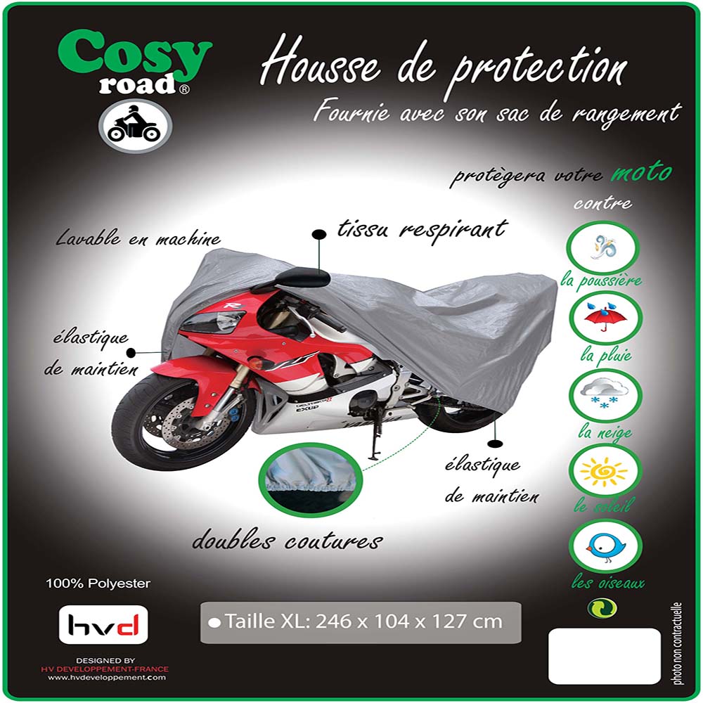 Bâche de protection pour moto - extérieur 183 x 89 x 119